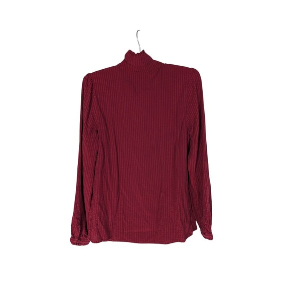 Modcloth Blouse M Women's Red Thoroughly Ladylike Button Up Long Sleeve Classy - Picture 5 of 7